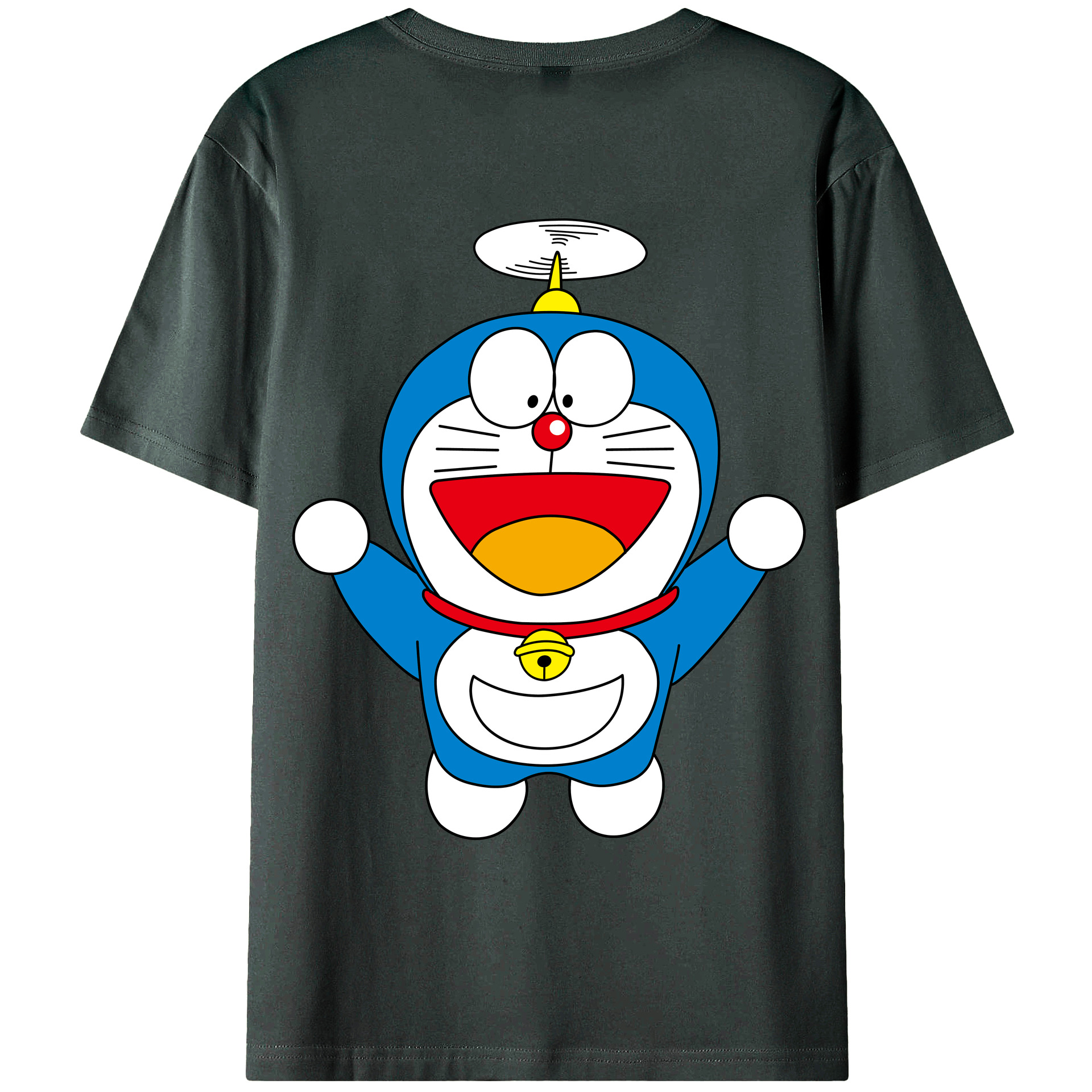 （画像用） ドラえもん Doraemon 綿100％ メンズ半袖Tシャツ（バックプリント） 通気性
